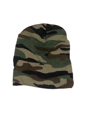 Camo Knit Beanie - Green/Brown/Black